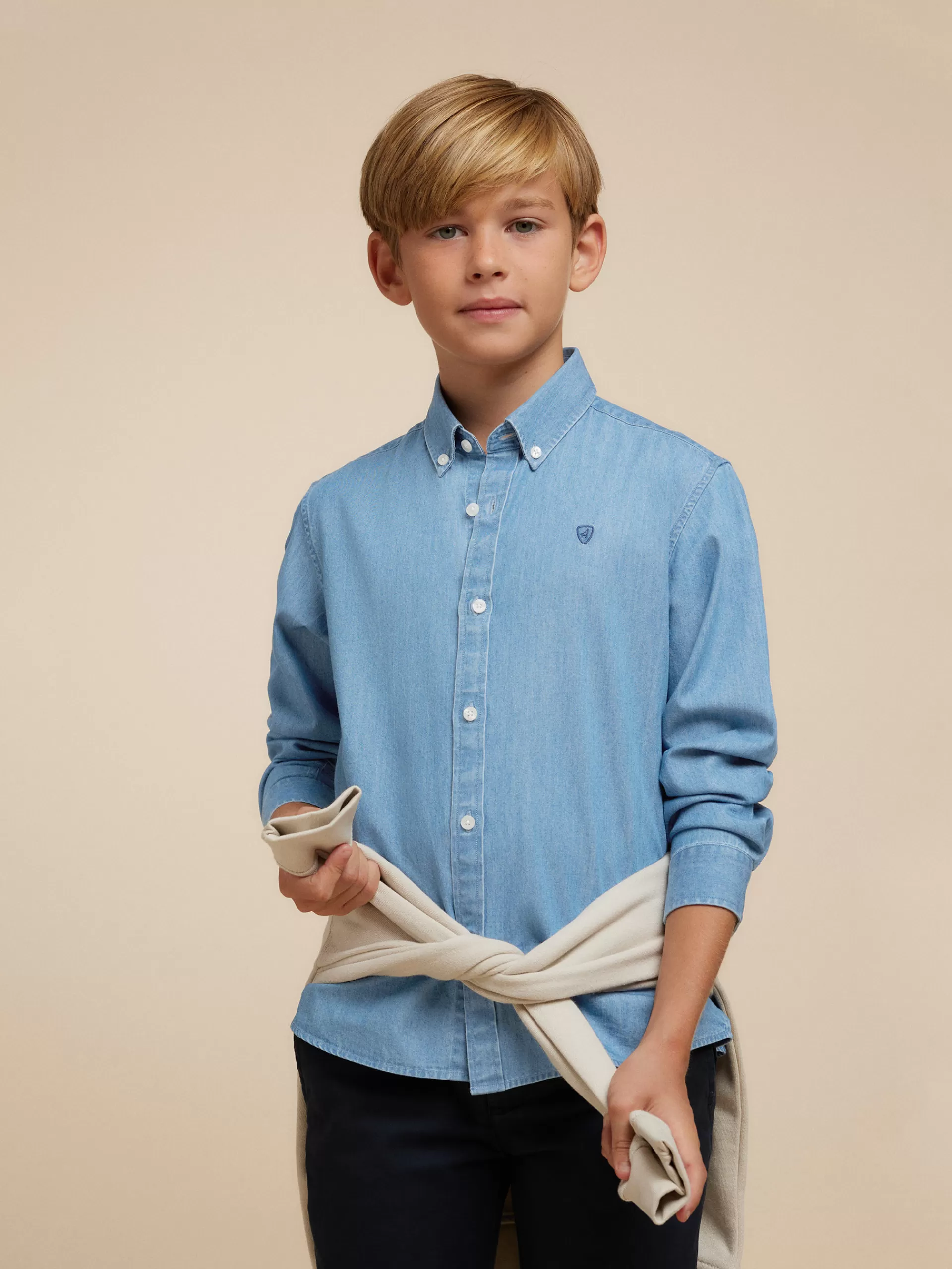 Fashion Alvaro Moreno CAMISA DENIM KIDS Azul