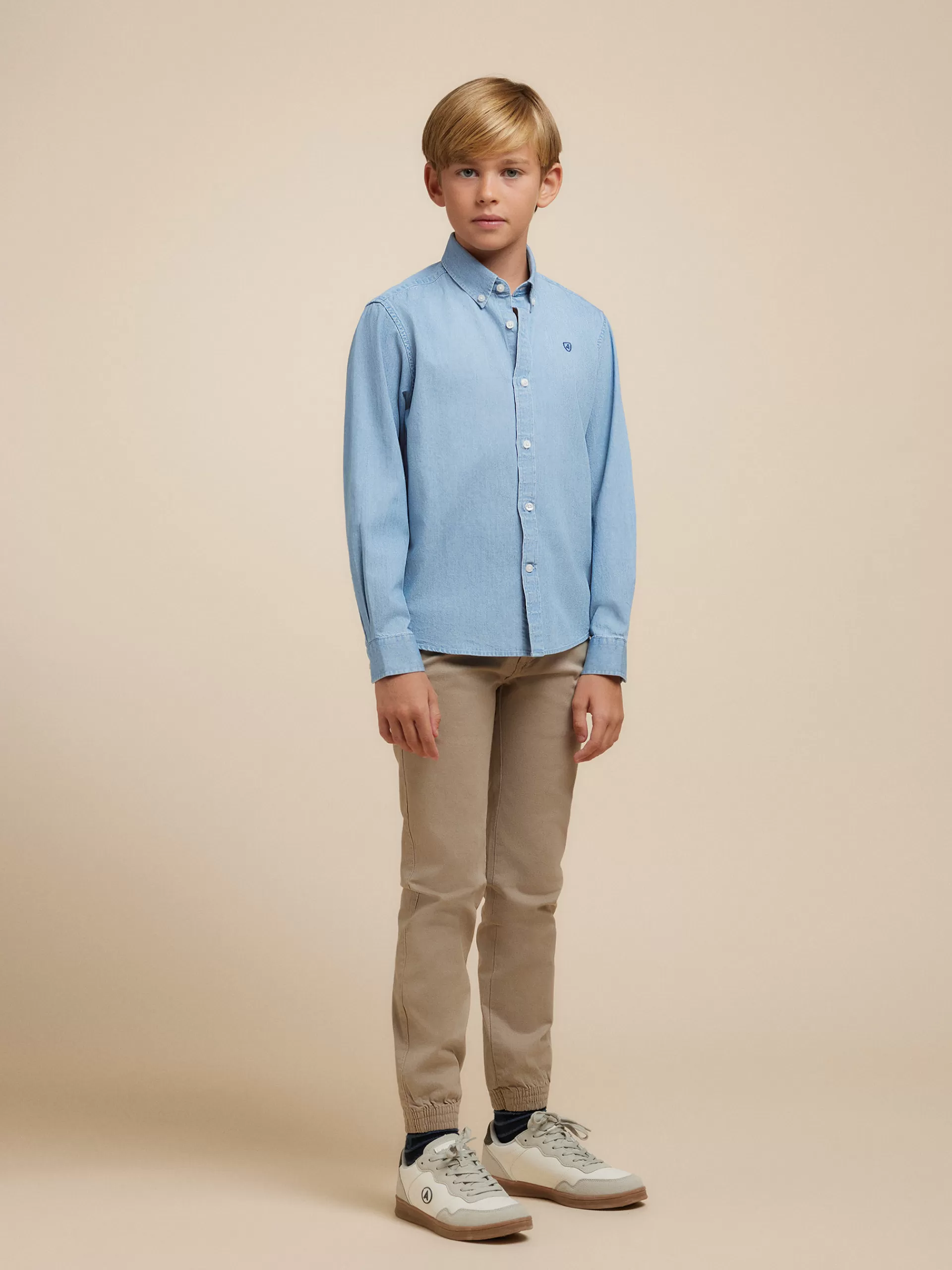 Shop Alvaro Moreno CAMISA DENIM KIDS Celeste