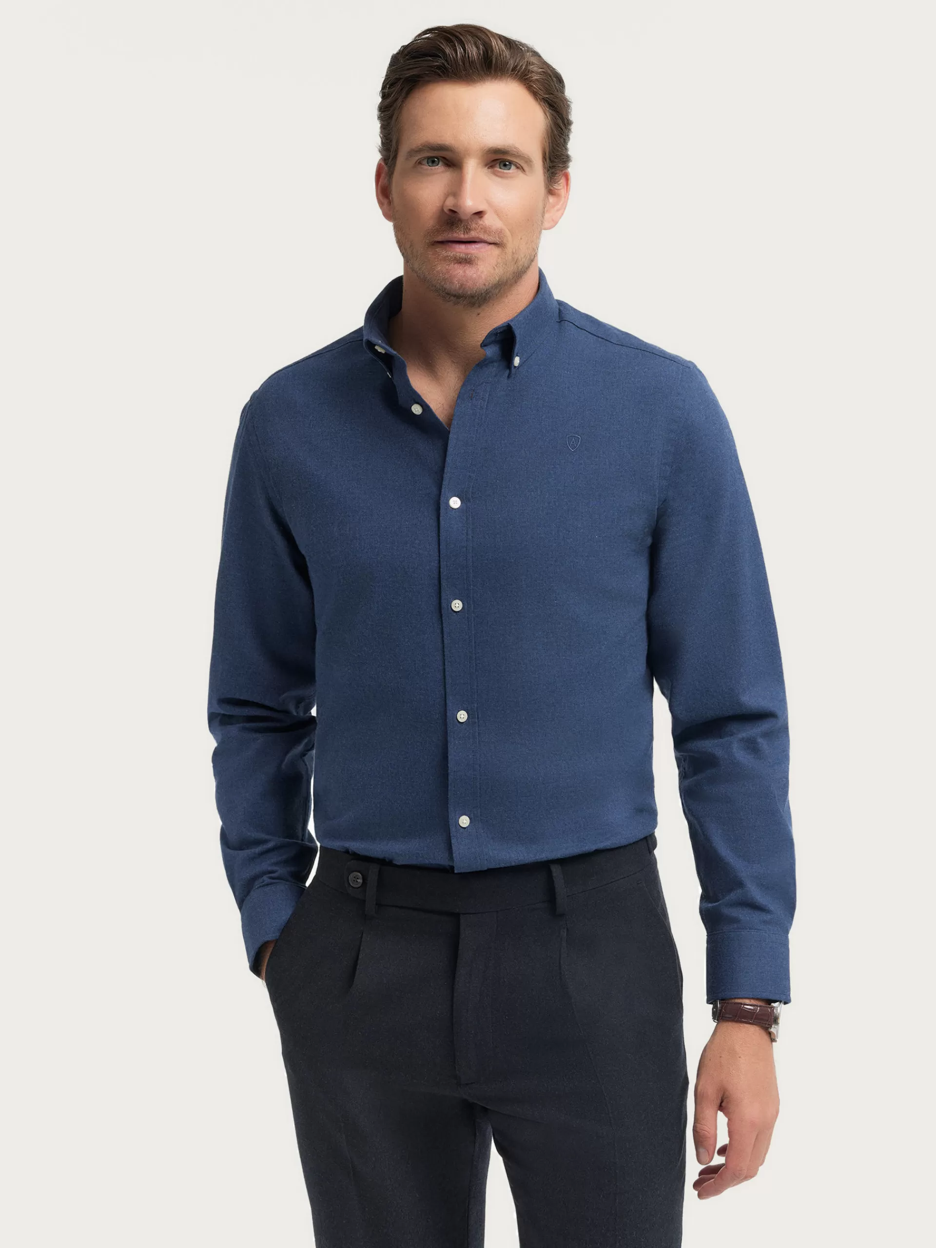 Discount Alvaro Moreno CAMISA FLANNEL TWILL Azul Marino