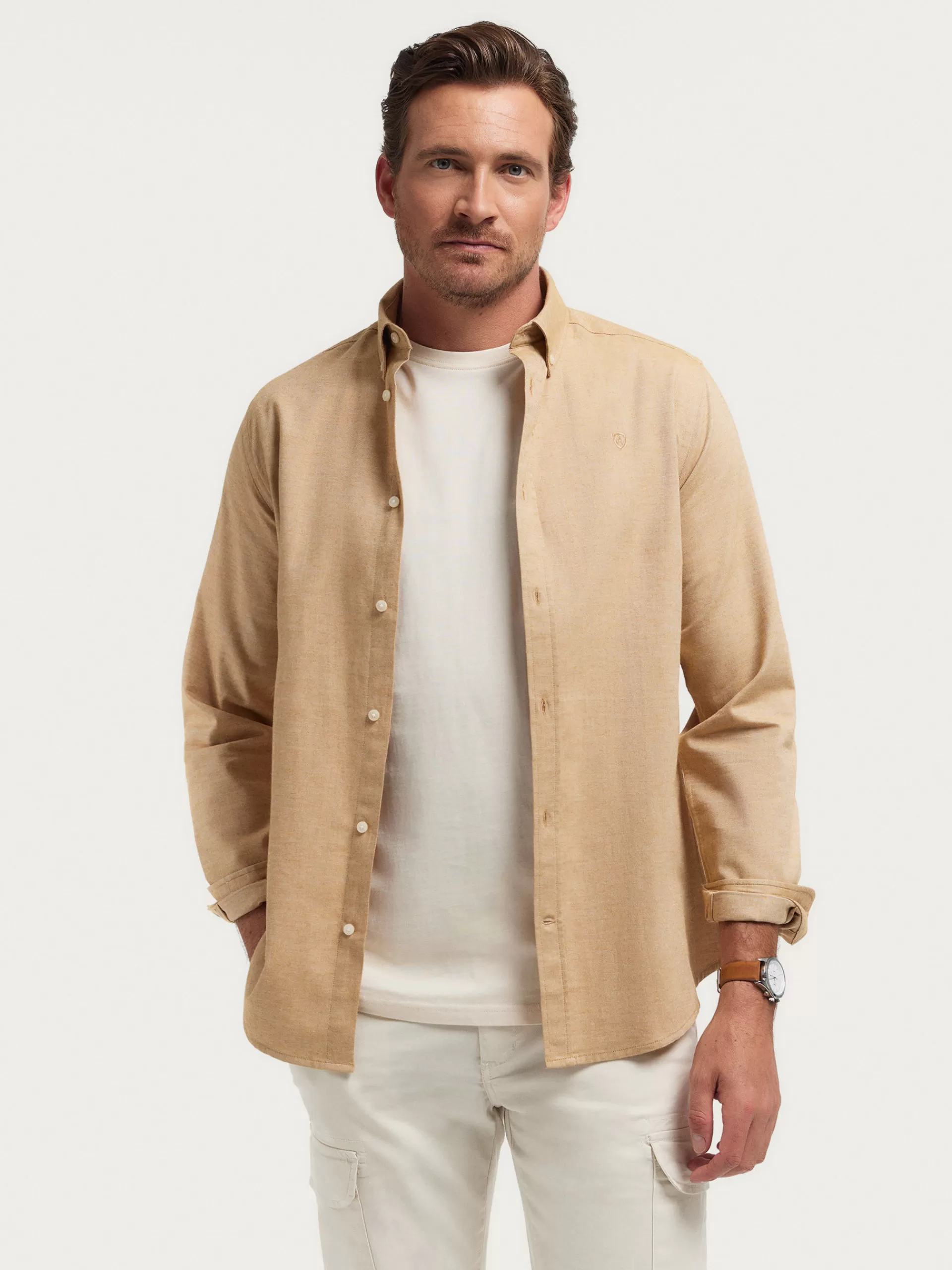 Fashion Alvaro Moreno CAMISA FLANNEL TWILL Camel