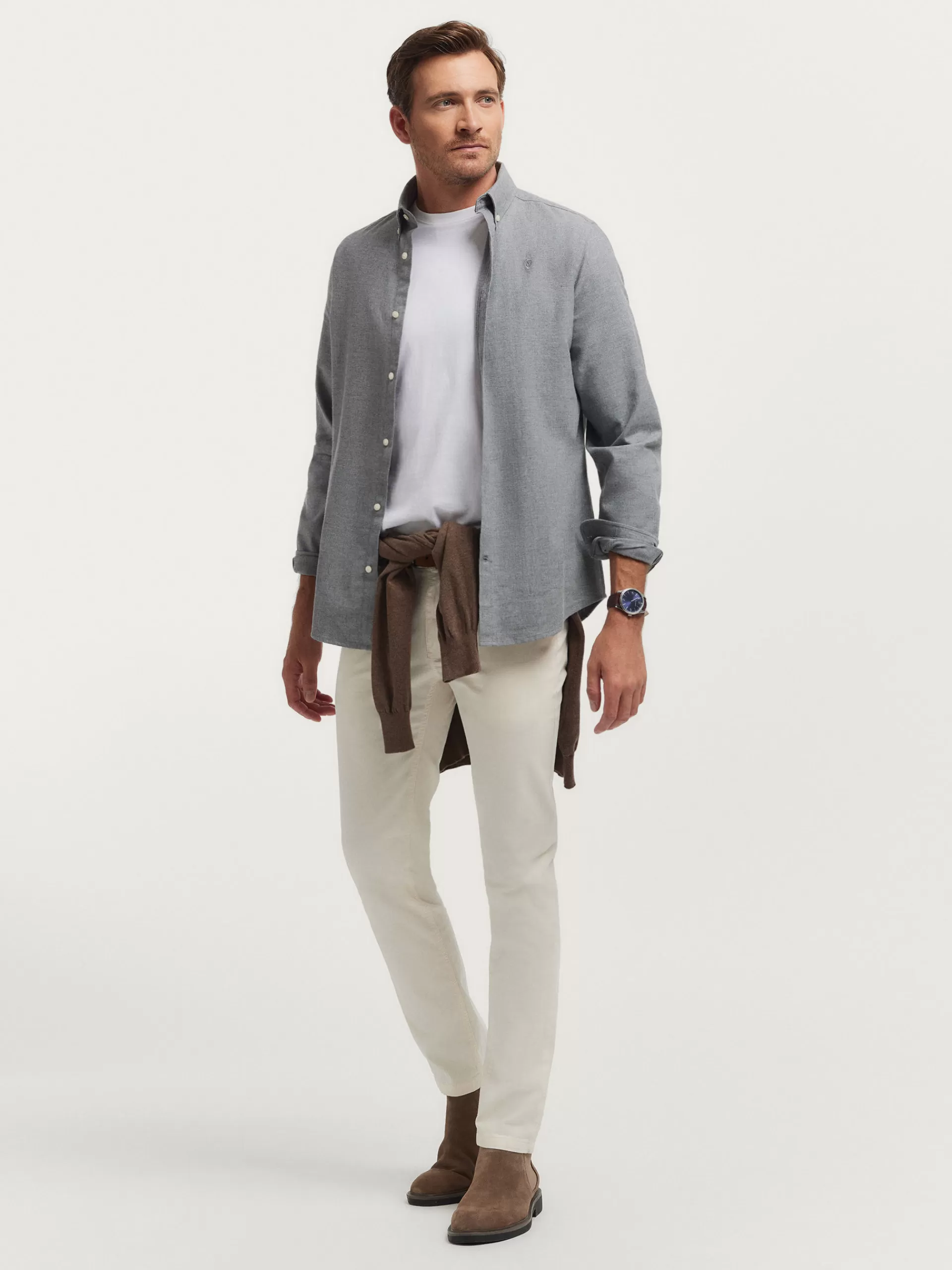 Discount Alvaro Moreno CAMISA FLANNEL TWILL Gris