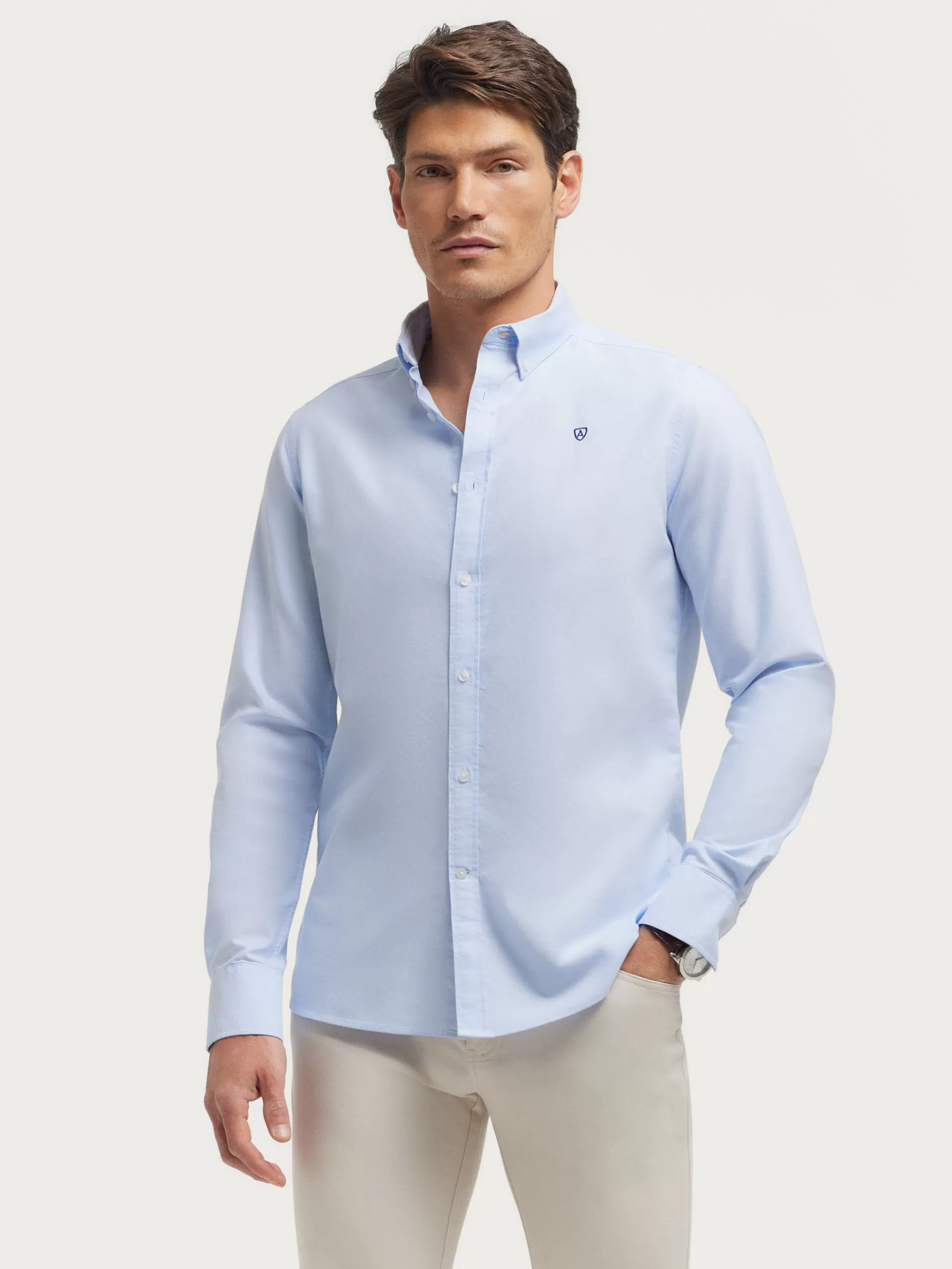 Clearance Alvaro Moreno CAMISA OXFORD BASIC Celeste