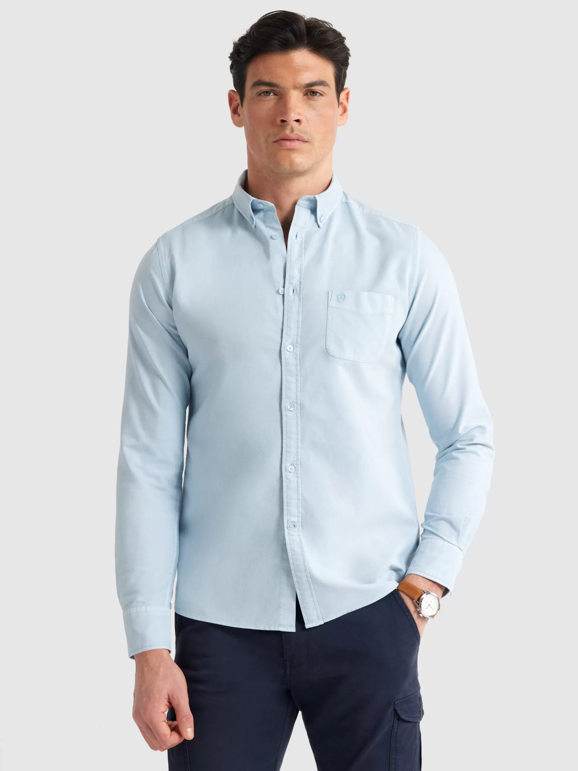 Online Alvaro Moreno CAMISA OXFORD POCKET DYE Celeste