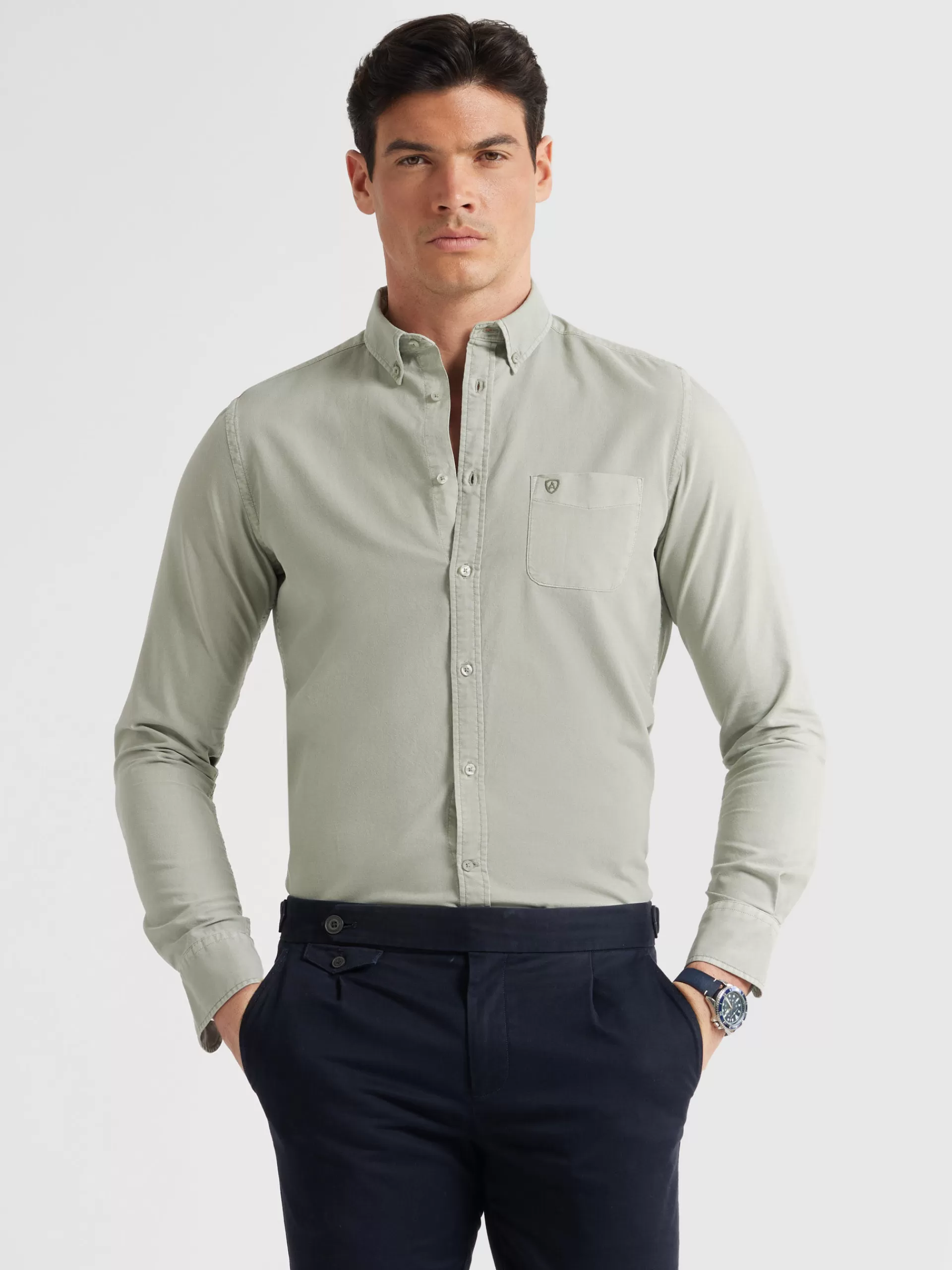 Discount Alvaro Moreno CAMISA OXFORD POCKET DYE Verde