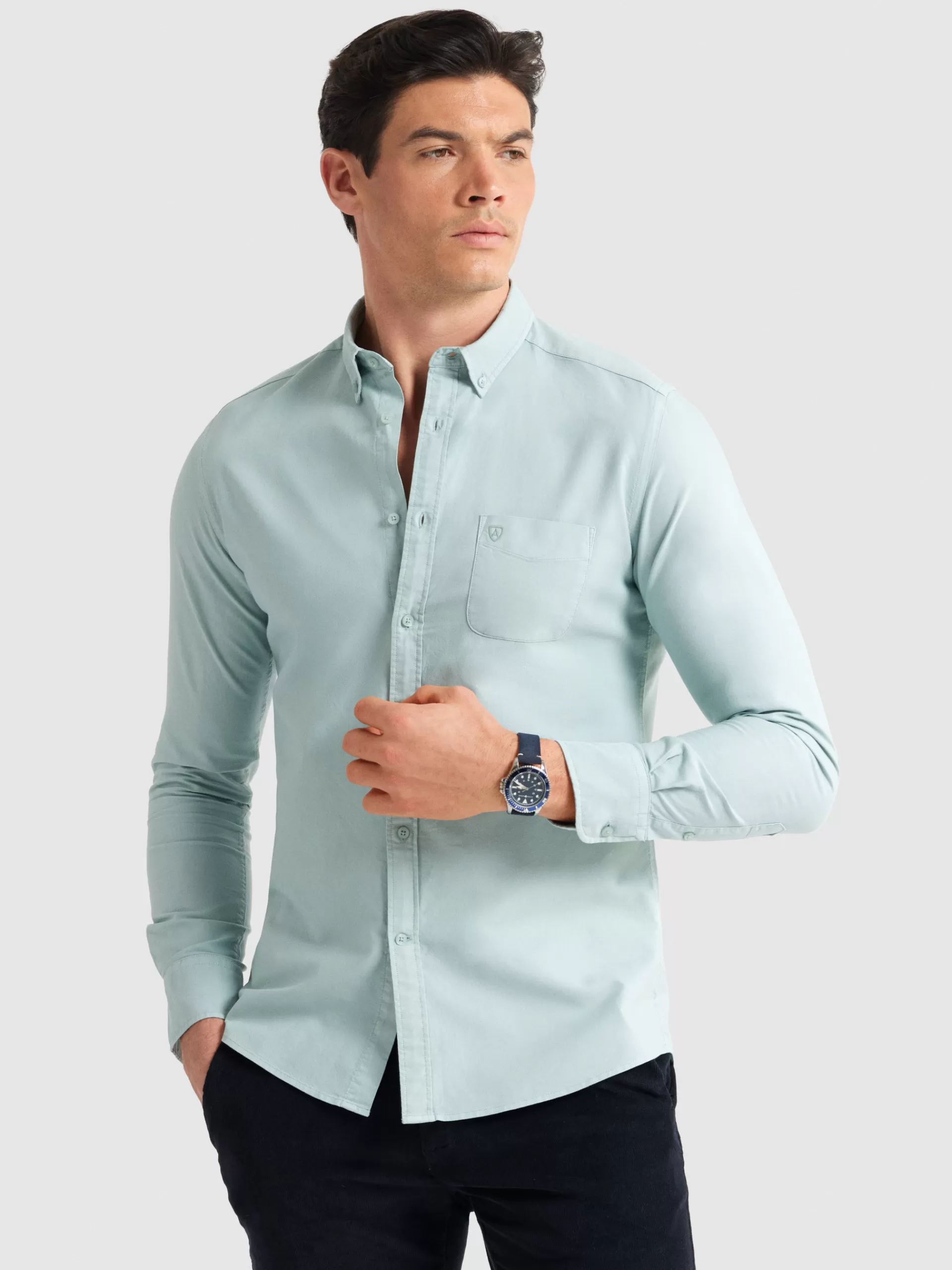 Online Alvaro Moreno CAMISA OXFORD POCKET DYE Verde Agua