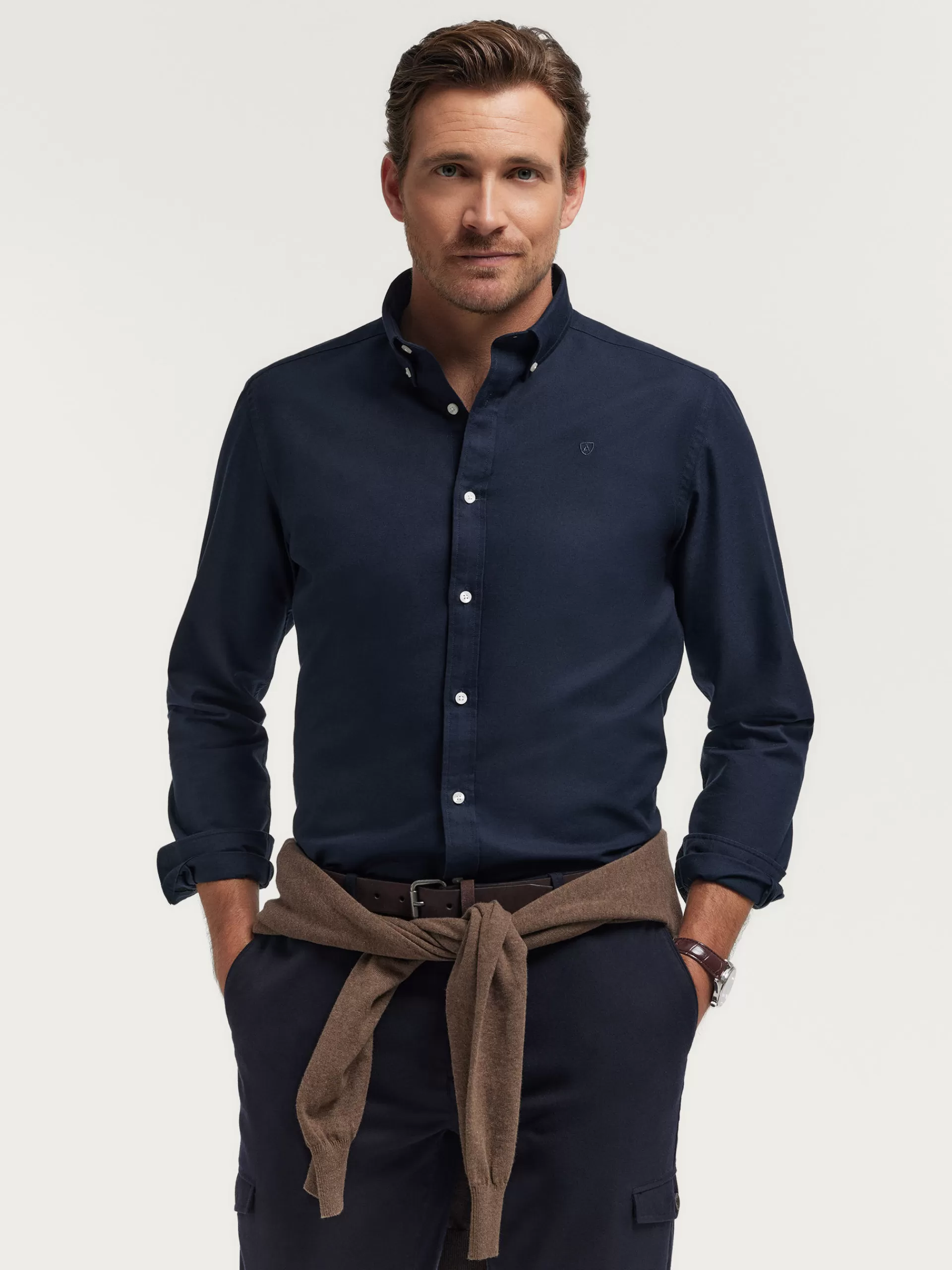 Best Sale Alvaro Moreno CAMISA OXFORD SOLID Azul Marino