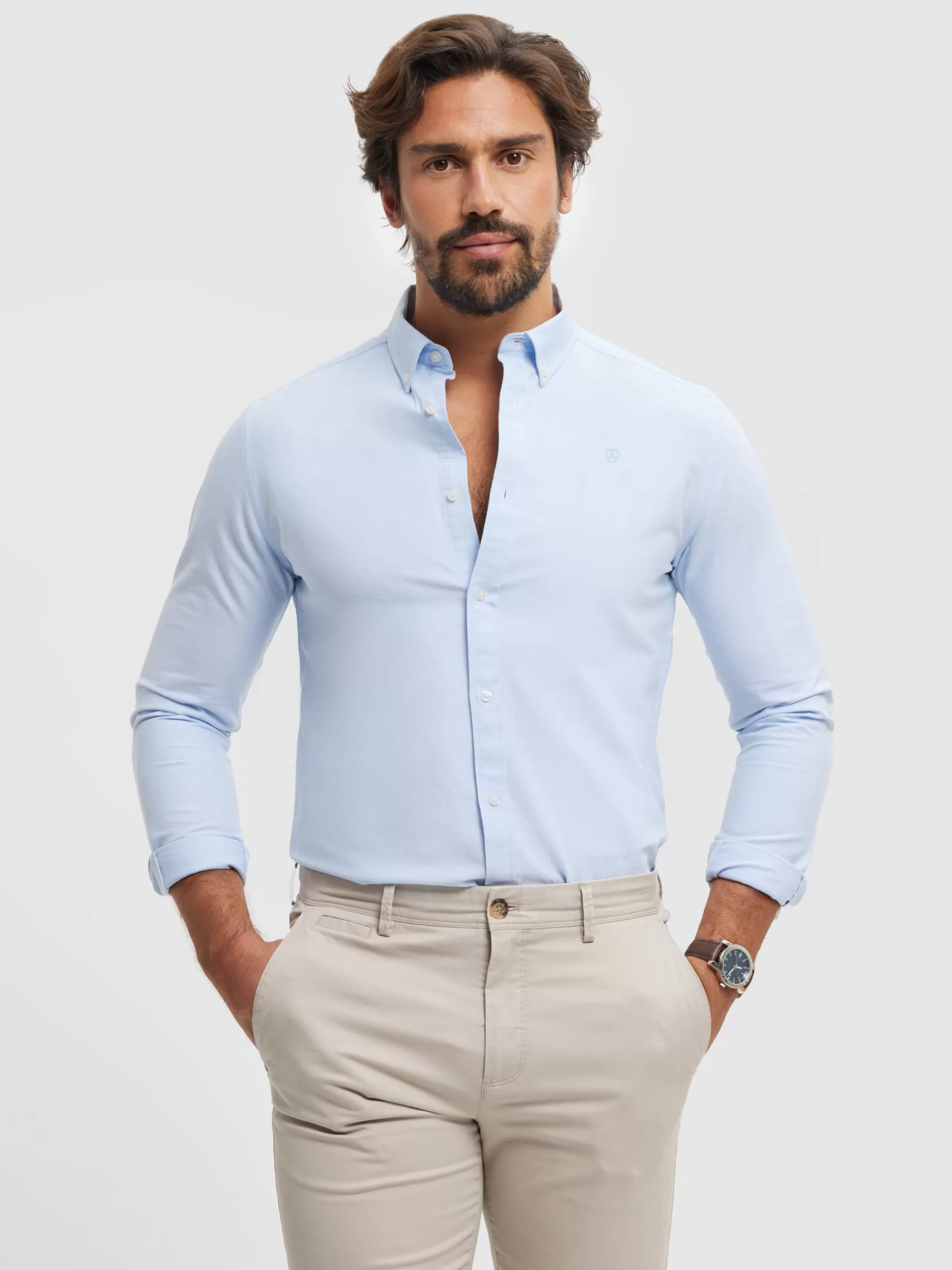 Cheap Alvaro Moreno CAMISA OXFORD SOLID Celeste