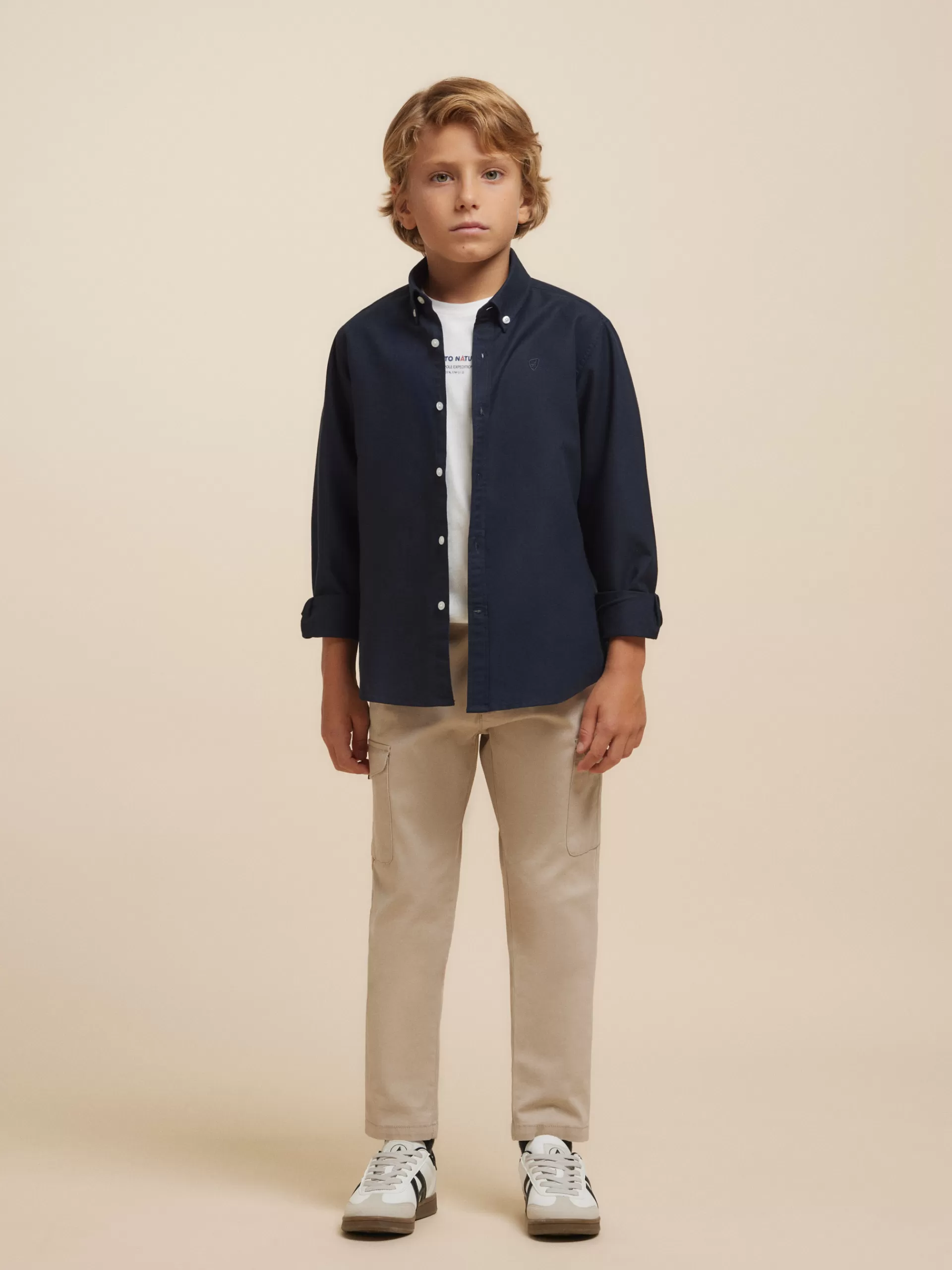 Clearance Alvaro Moreno CAMISA OXFORD SOLID KIDS Azul Marino