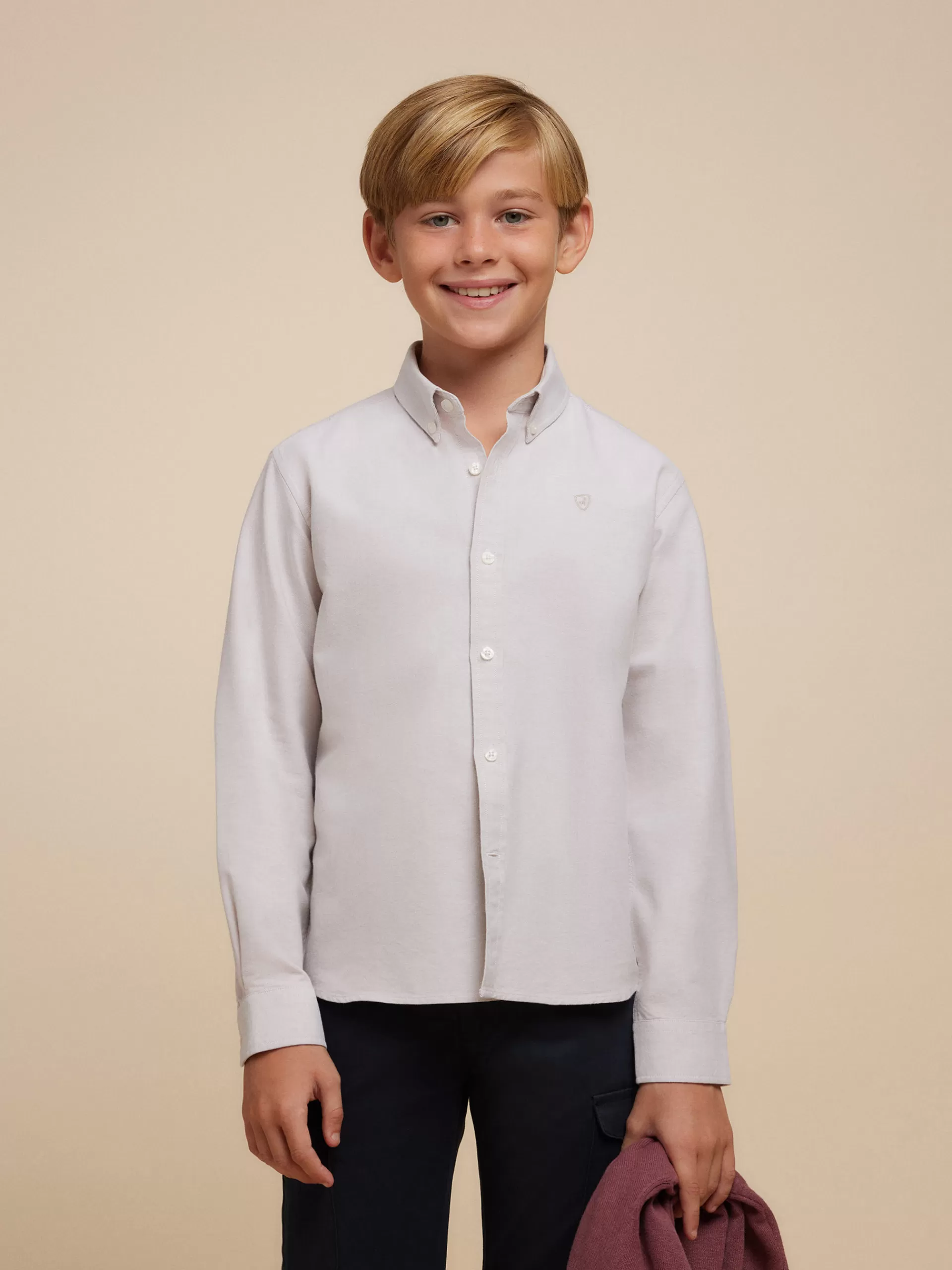 Online Alvaro Moreno CAMISA OXFORD SOLID KIDS Beige