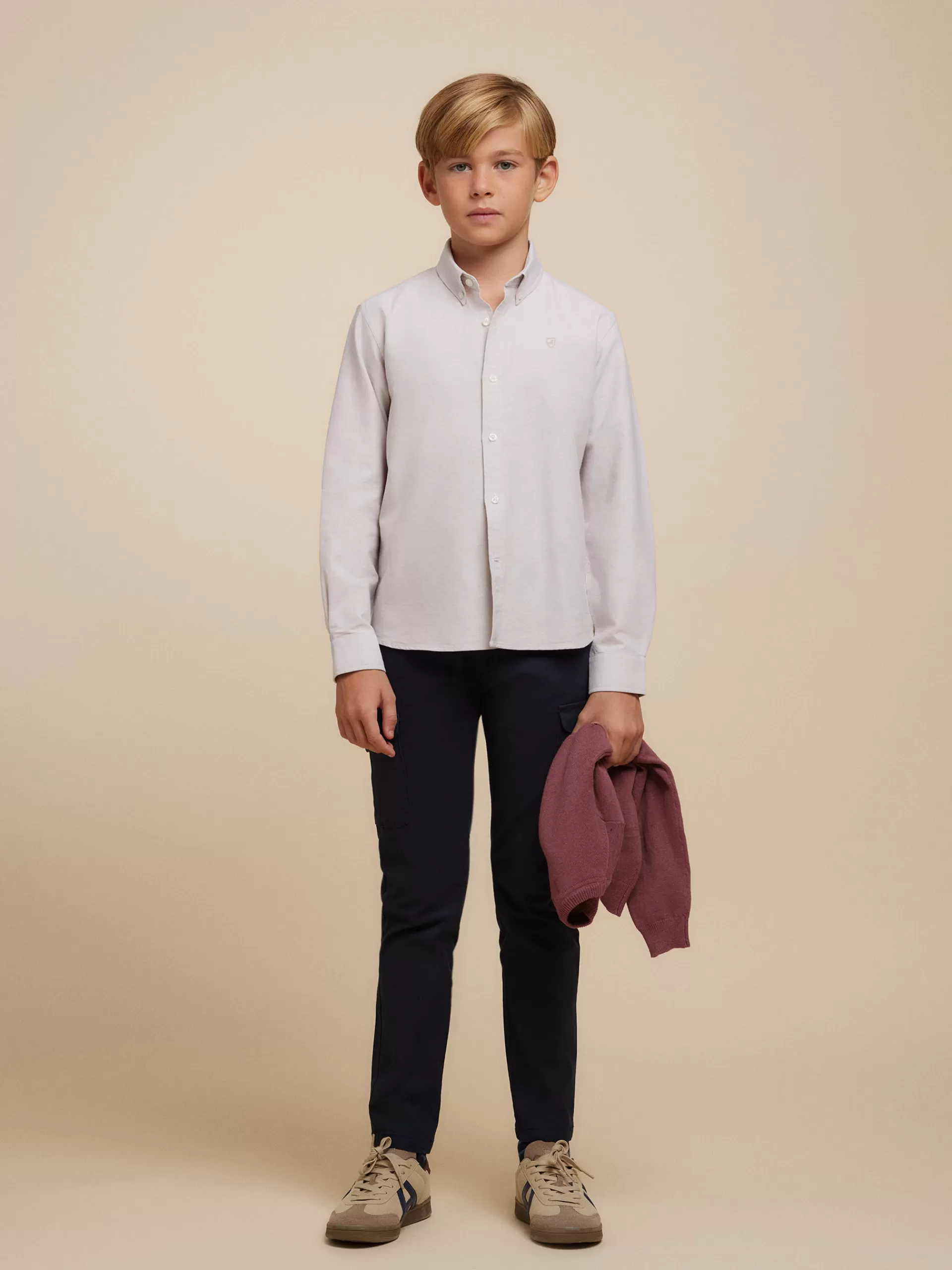 Online Alvaro Moreno CAMISA OXFORD SOLID KIDS Beige