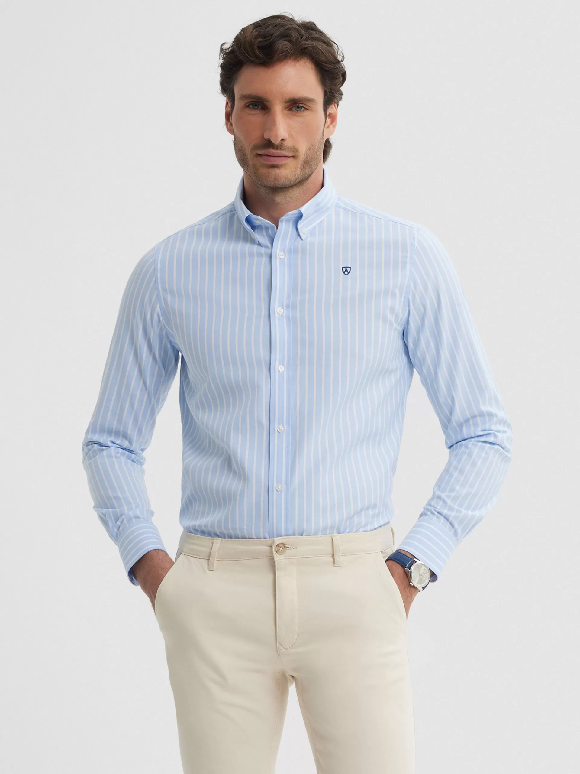 Store Alvaro Moreno CAMISA RAYAS DUTTON Celeste