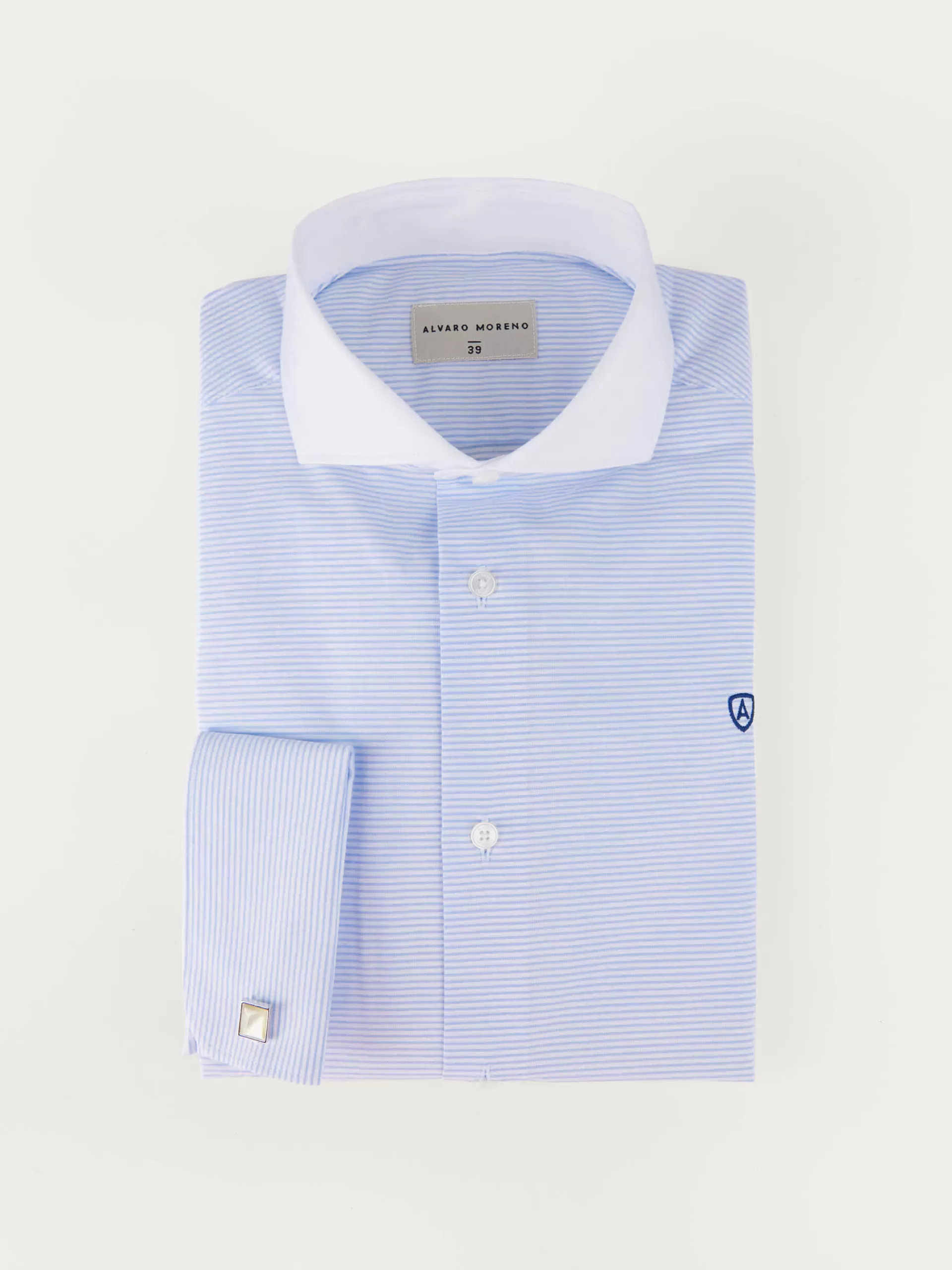 Clearance Alvaro Moreno CAMISA RAYAS P.DOBLE Azul