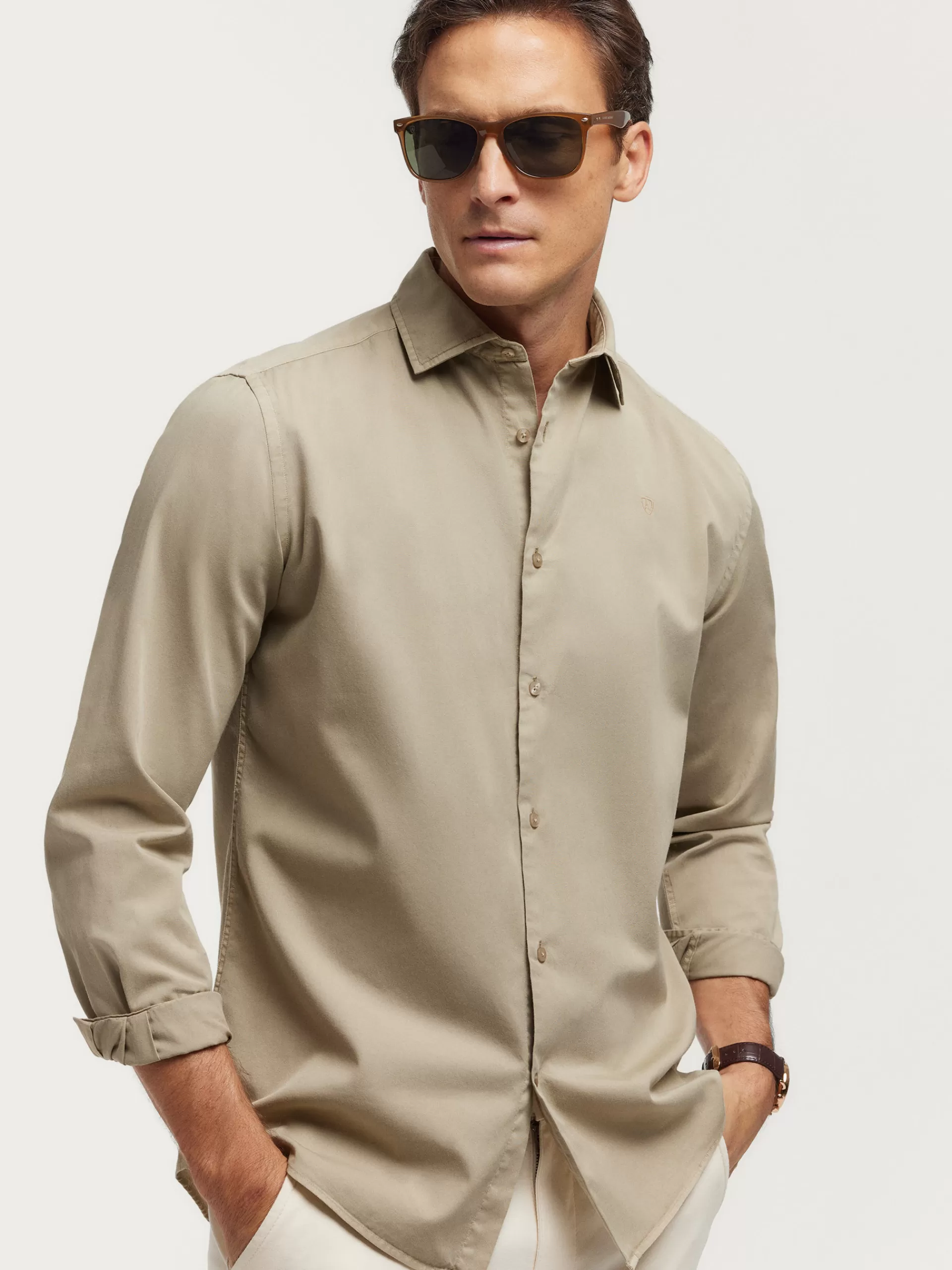 Best Sale Alvaro Moreno CAMISA TWILL DYE Beige