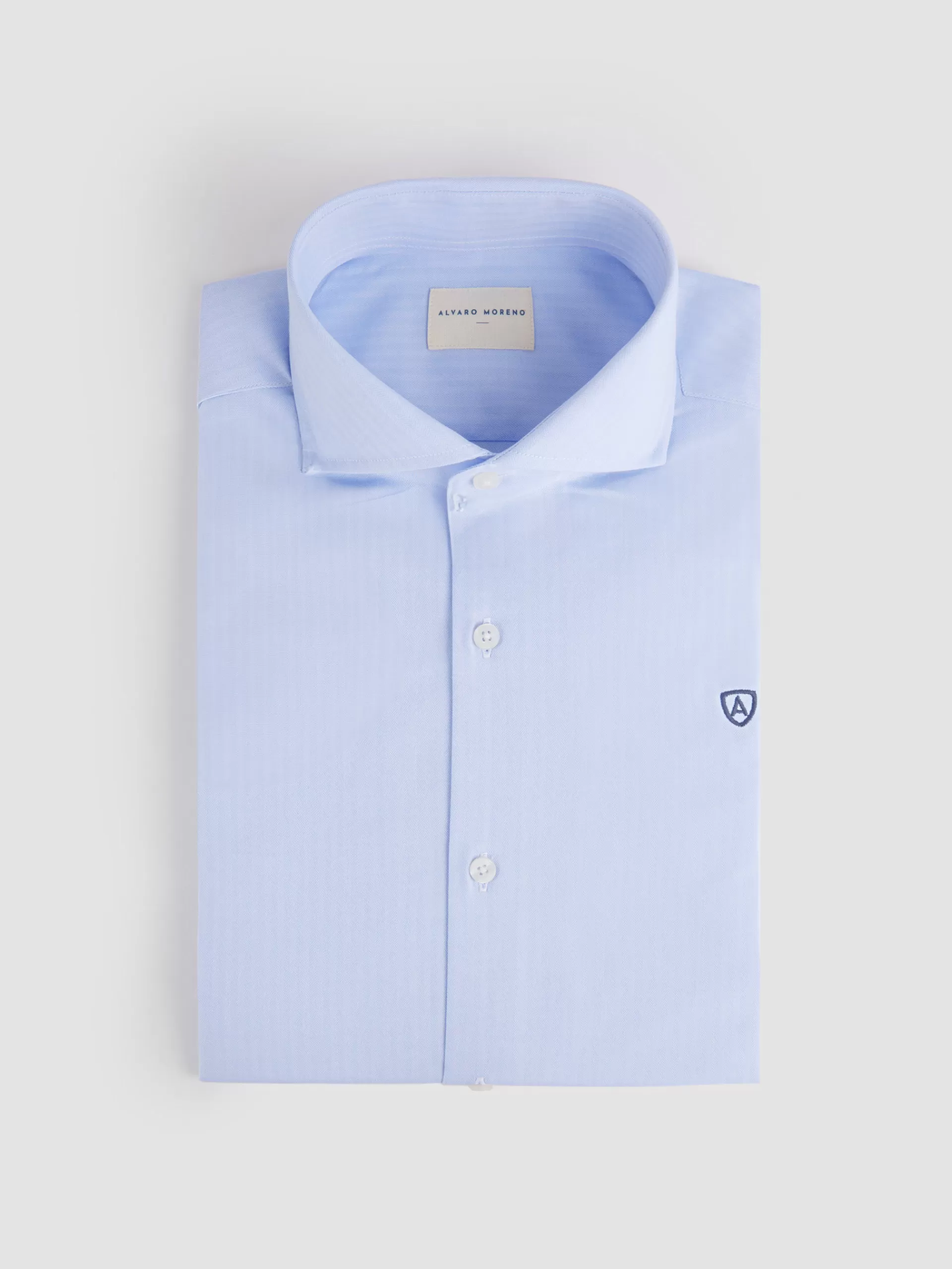 Clearance Alvaro Moreno CAMISA VESTIR HERRINGBONE Celeste