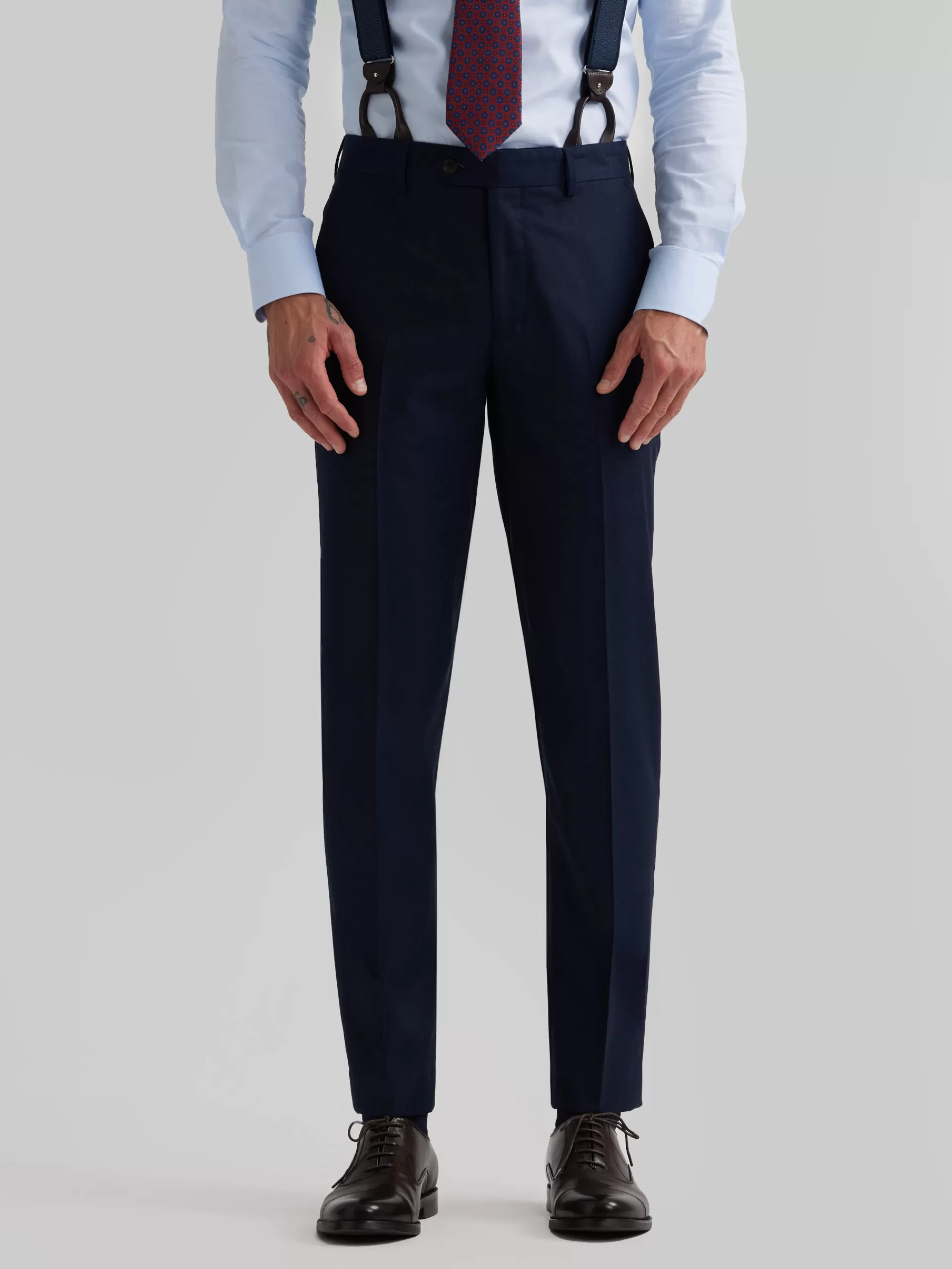 Best Sale Alvaro Moreno PANTALON FIL A FIL CRUZADO Azul Marino