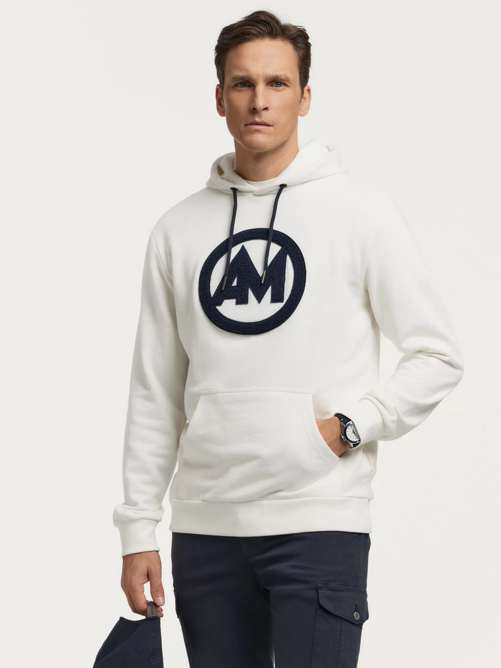 Online Alvaro Moreno SUDADERA LOGO Blanco